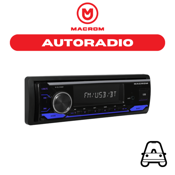 M-DL3100BT - MACROM SINTOLETTORE AM/FM-RDS 1DIN BLUETOOTH, USB E SD